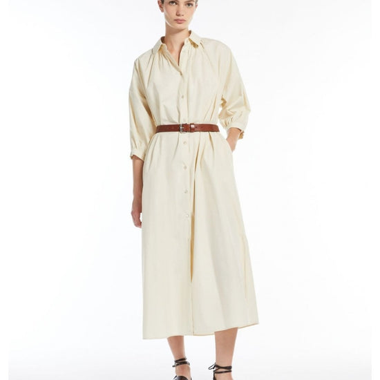 Young Ideas/Henmores - Catone 1/2 Sleeve Tie Waist Midi Dress - 009 Ivory - 8