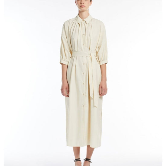 Young Ideas/Henmores - Catone 1/2 Sleeve Tie Waist Midi Dress - 009 Ivory - 8