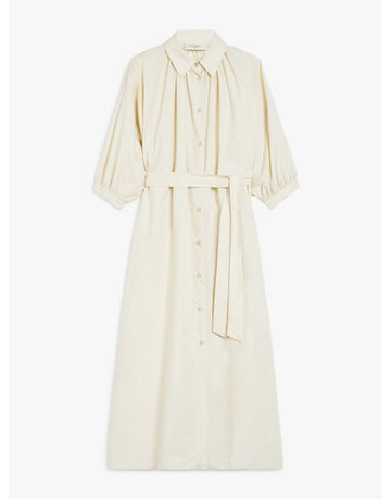 Young Ideas/Henmores - Catone 1/2 Sleeve Tie Waist Midi Dress - 009 Ivory - 8