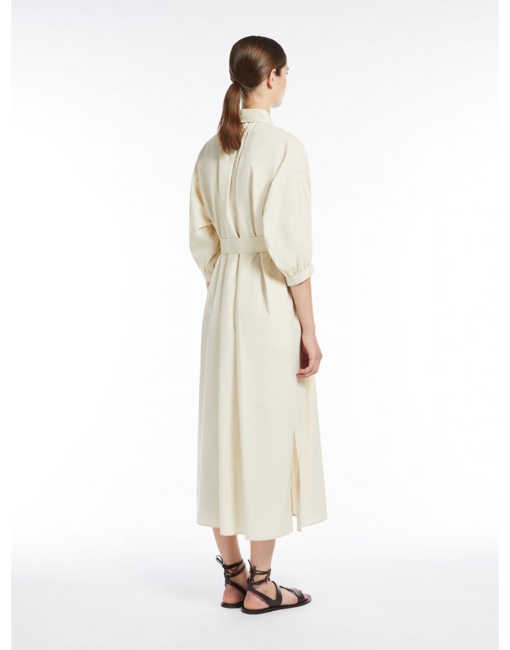 Young Ideas/Henmores - Catone 1/2 Sleeve Tie Waist Midi Dress - 009 Ivory - 8