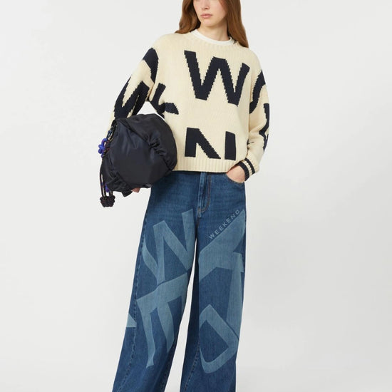 Young Ideas/Henmores - Celebre Weekend Letters Jumper - 003 Navy Writing - XS