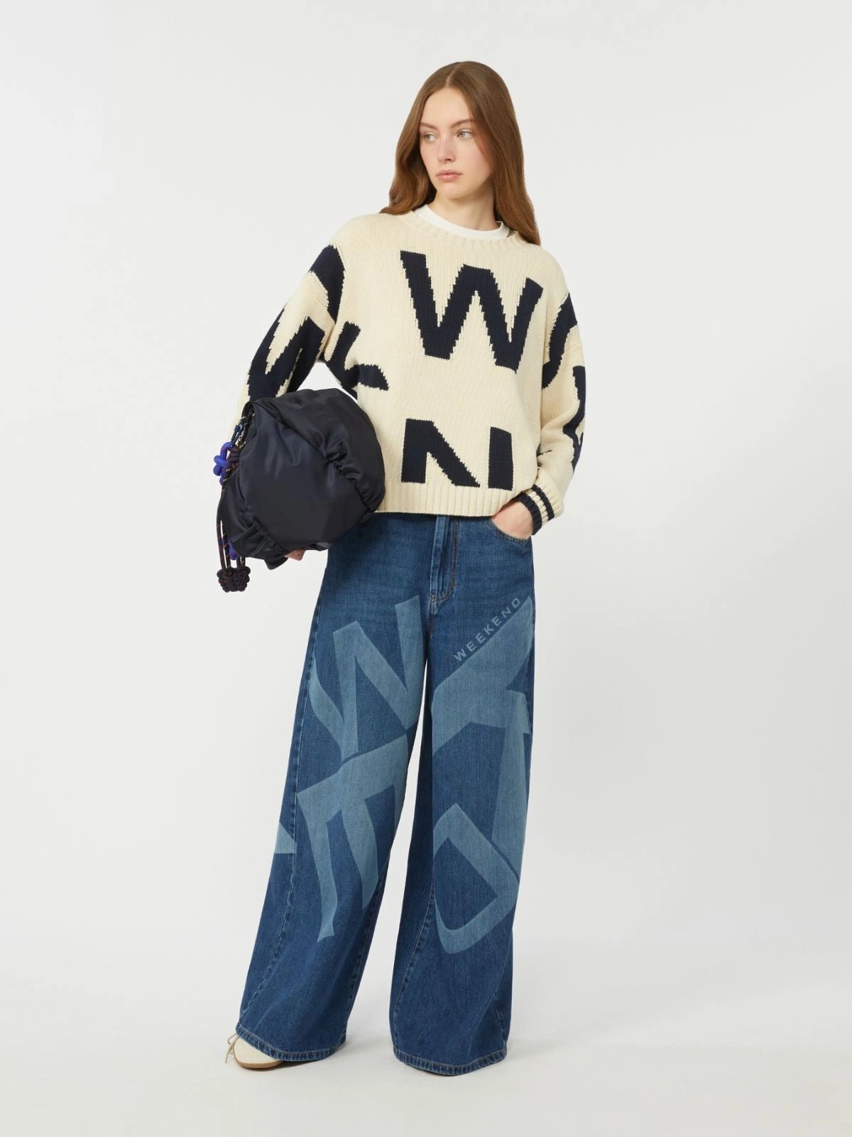 Young Ideas/Henmores - Celebre Weekend Letters Jumper - 003 Navy Writing - XS