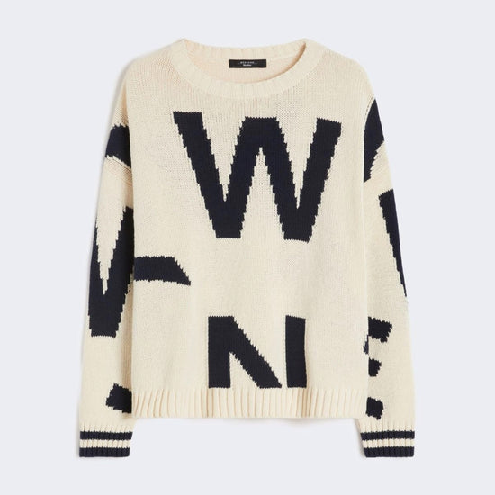 Young Ideas/Henmores - Celebre Weekend Letters Jumper - 003 Navy Writing - XS