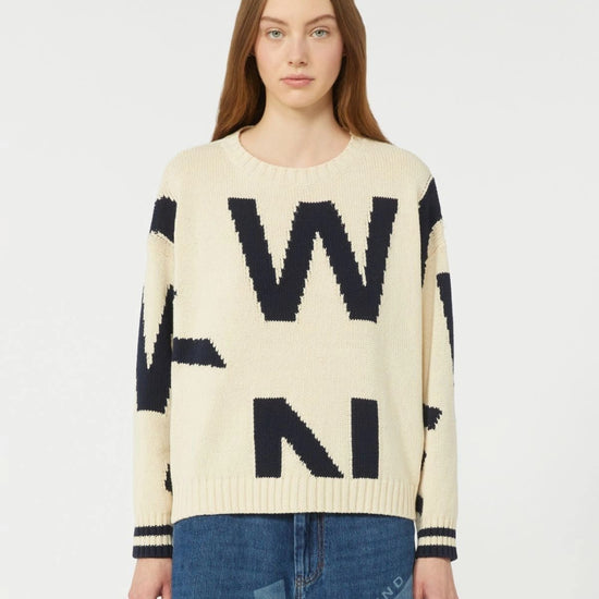 Young Ideas/Henmores - Celebre Weekend Letters Jumper - 003 Navy Writing - XS