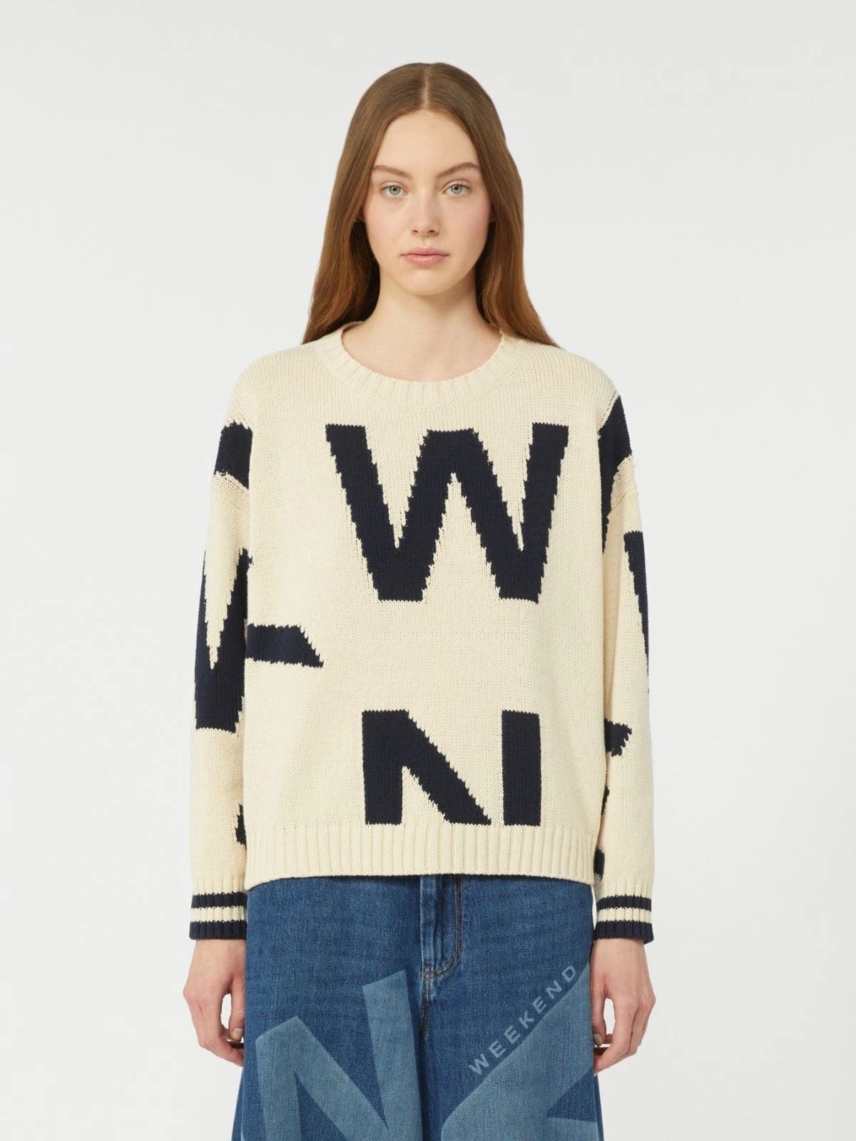 Young Ideas/Henmores - Celebre Weekend Letters Jumper - 003 Navy Writing - XS