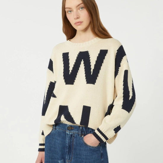 Young Ideas/Henmores - Celebre Weekend Letters Jumper - 003 Navy Writing - XS