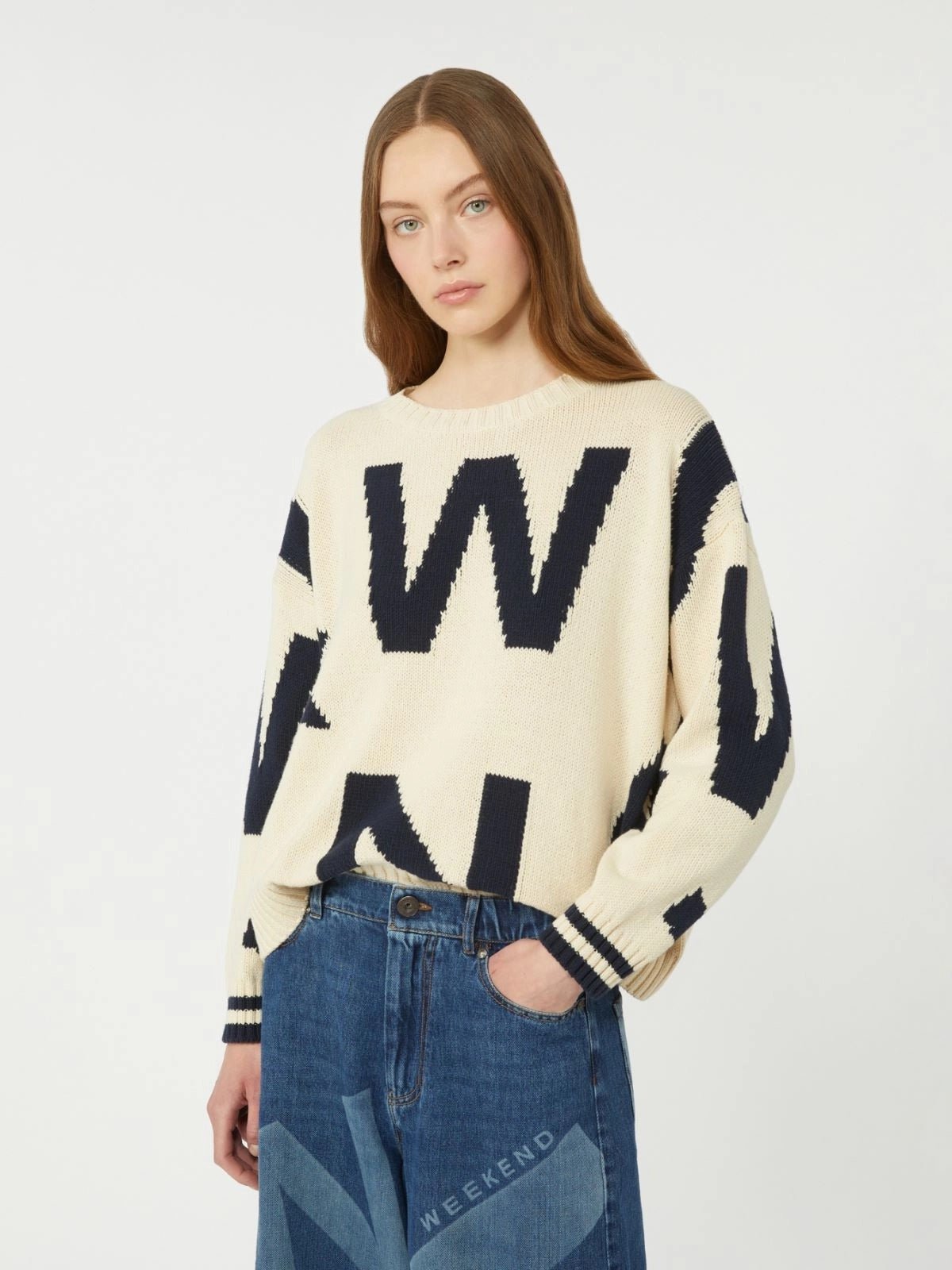 Young Ideas/Henmores - Celebre Weekend Letters Jumper - 003 Navy Writing - XS