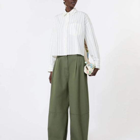 Young Ideas & Henmores -Certosa Striped Satin Back Shirt -001 Ecru -6