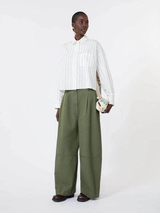 Young Ideas & Henmores -Certosa Striped Satin Back Shirt -001 Ecru -6