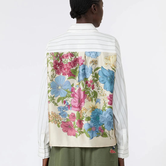Young Ideas & Henmores -Certosa Striped Satin Back Shirt -001 Ecru -6
