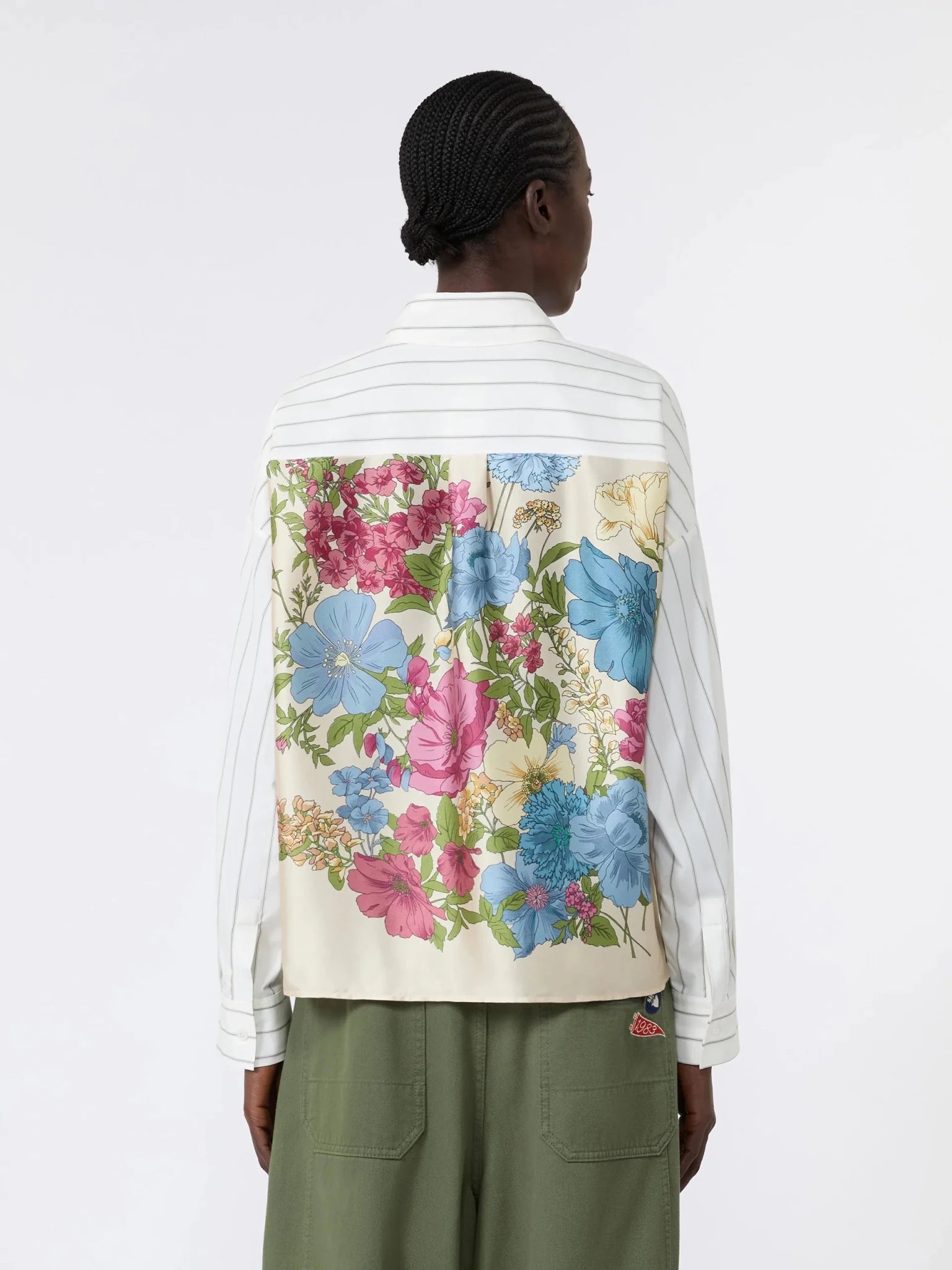 Young Ideas & Henmores -Certosa Striped Satin Back Shirt -001 Ecru -6