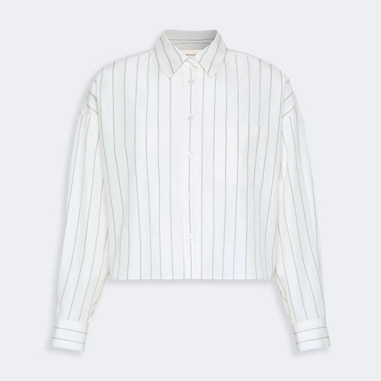 Young Ideas & Henmores -Certosa Striped Satin Back Shirt -001 Ecru -6