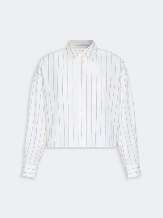 Young Ideas & Henmores -Certosa Striped Satin Back Shirt -001 Ecru -6