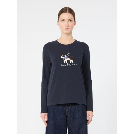 Young Ideas & Henmores -Cestino Dog Long Sleeve T-Shirt -003 Navy -S