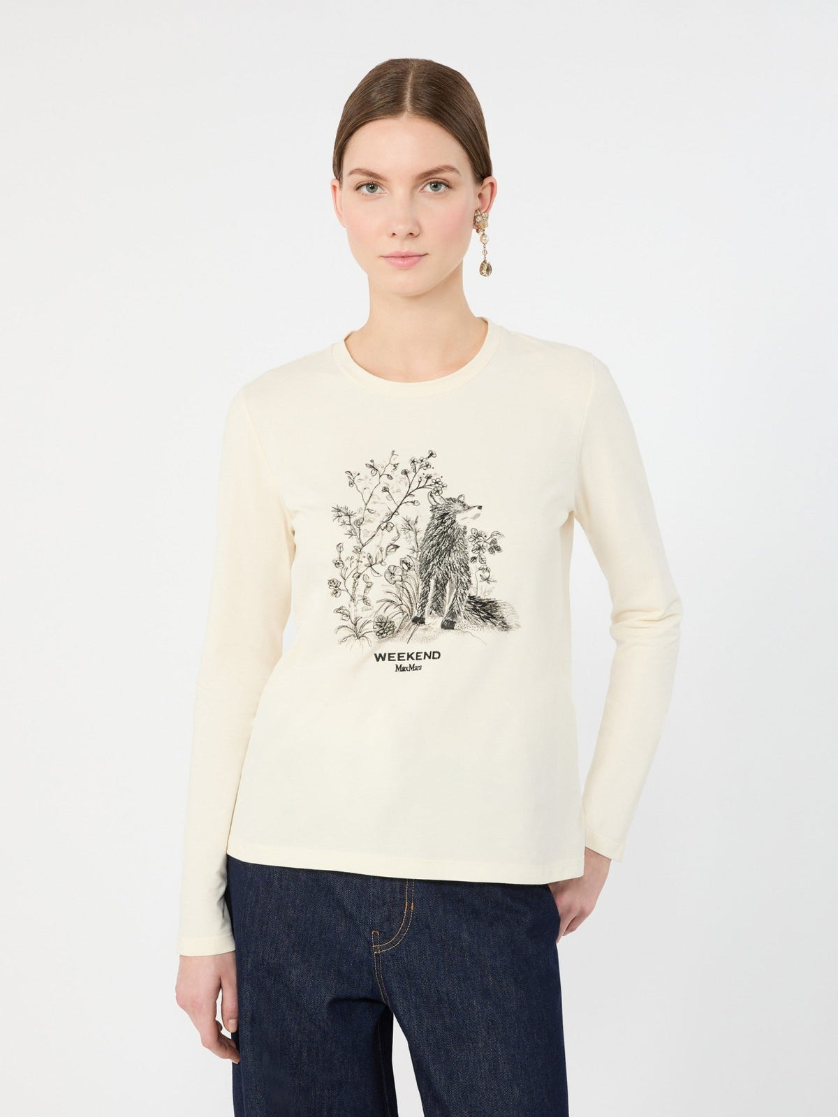 Young Ideas & Henmores -Cestino Woods Long Sleeve T-Shirt -001 Ivory -S