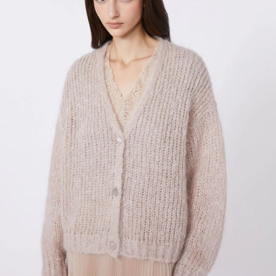 Young Ideas/Henmores - Danza Mohair Cardigan - 001 Sand - XS
