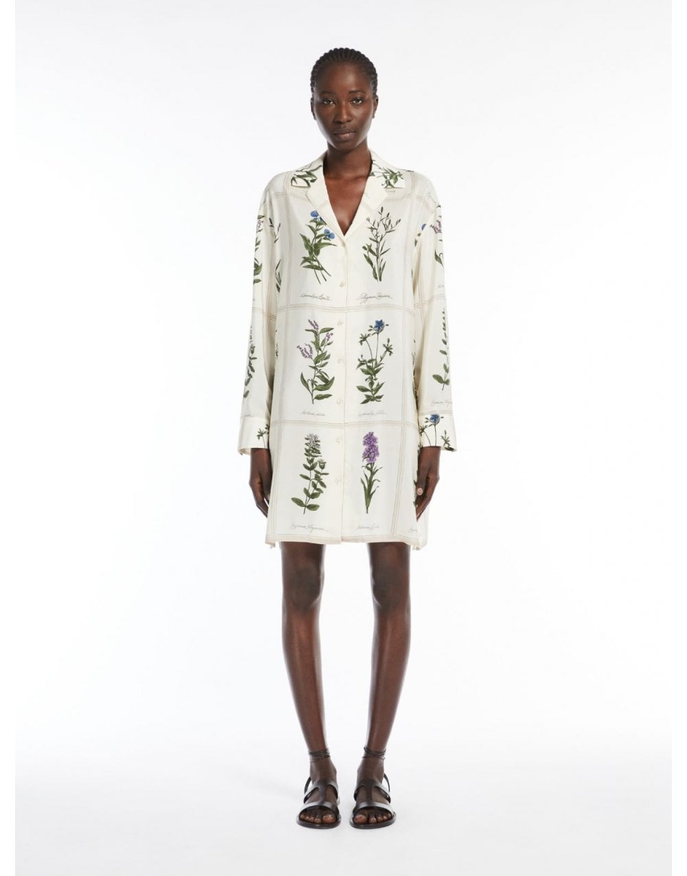 Young Ideas/Henmores - Eccesso Botancial Silk Dress - 001 Ivory - 10