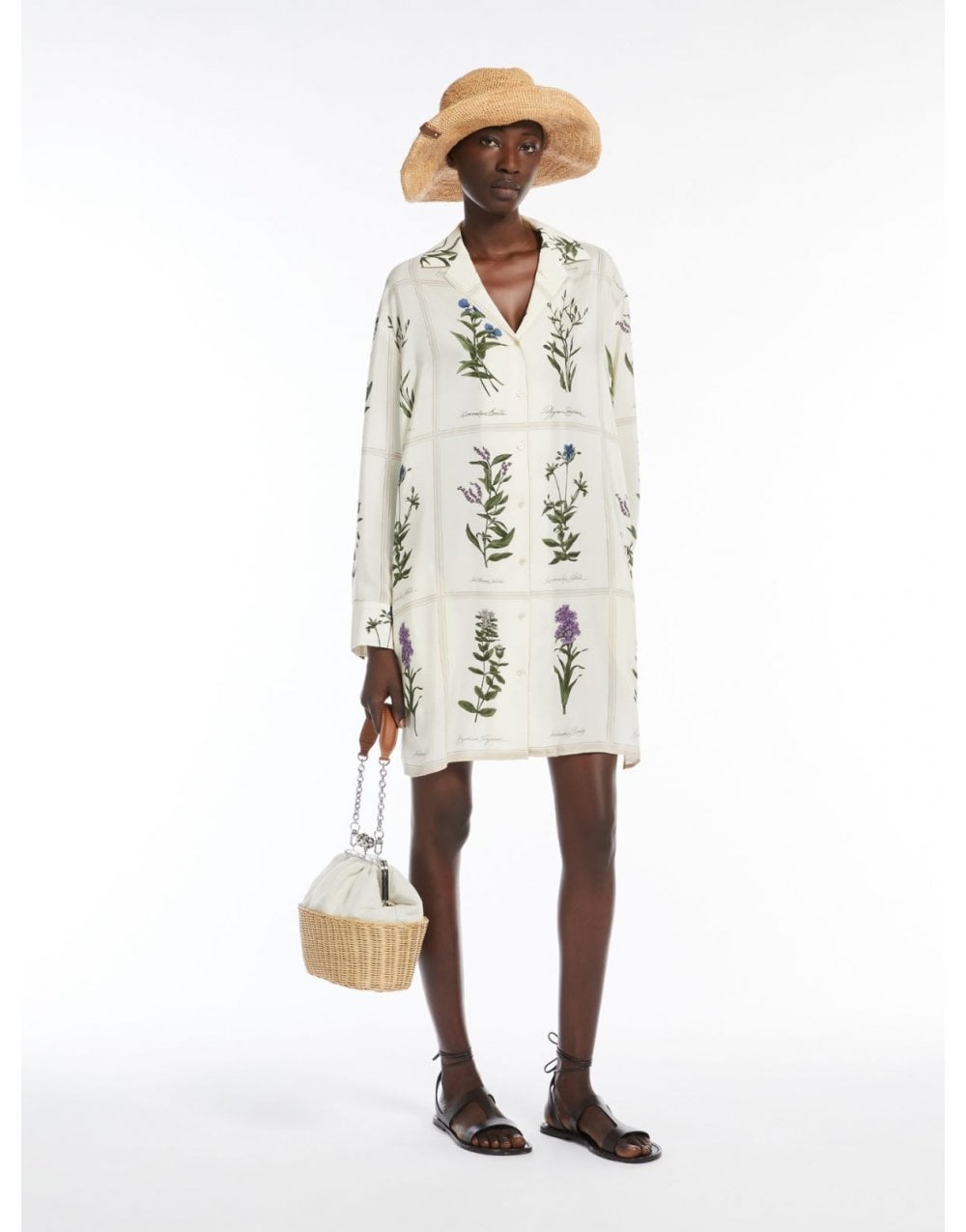 Young Ideas/Henmores - Eccesso Botancial Silk Dress - 001 Ivory - 10
