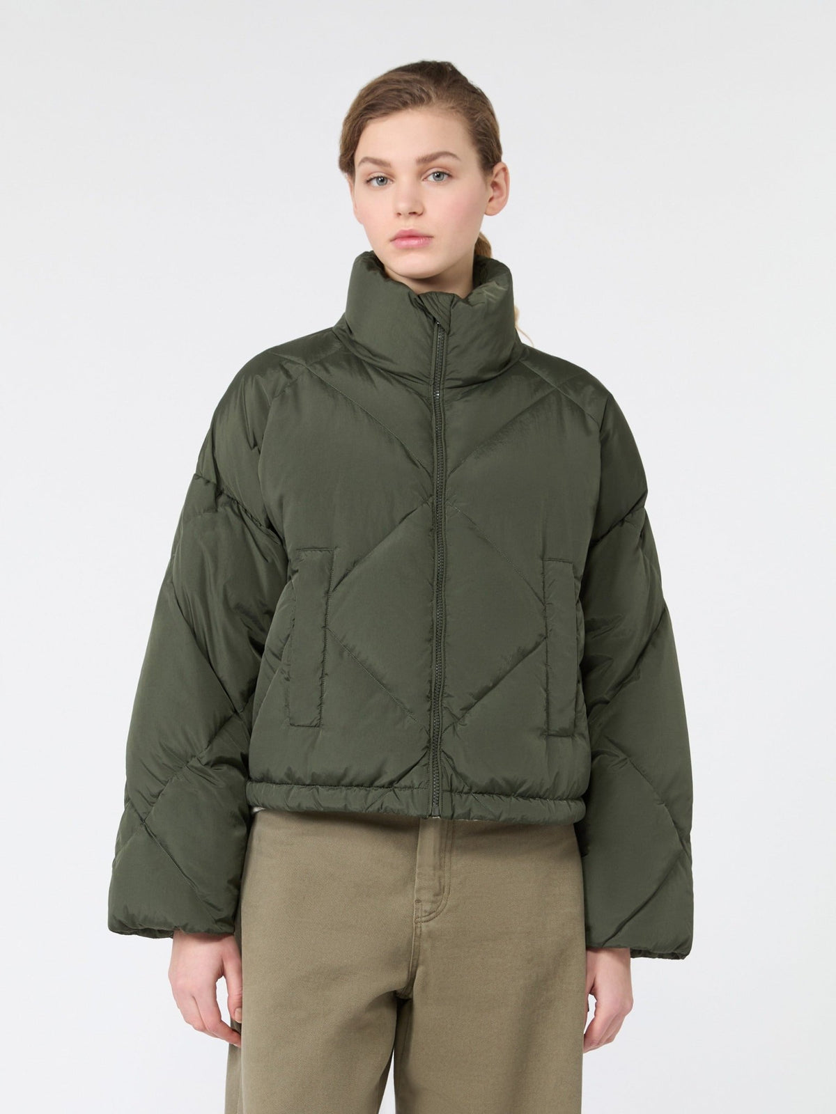 Young Ideas & Henmores -Edito Short Quilted Jacket -003 Khaki -8