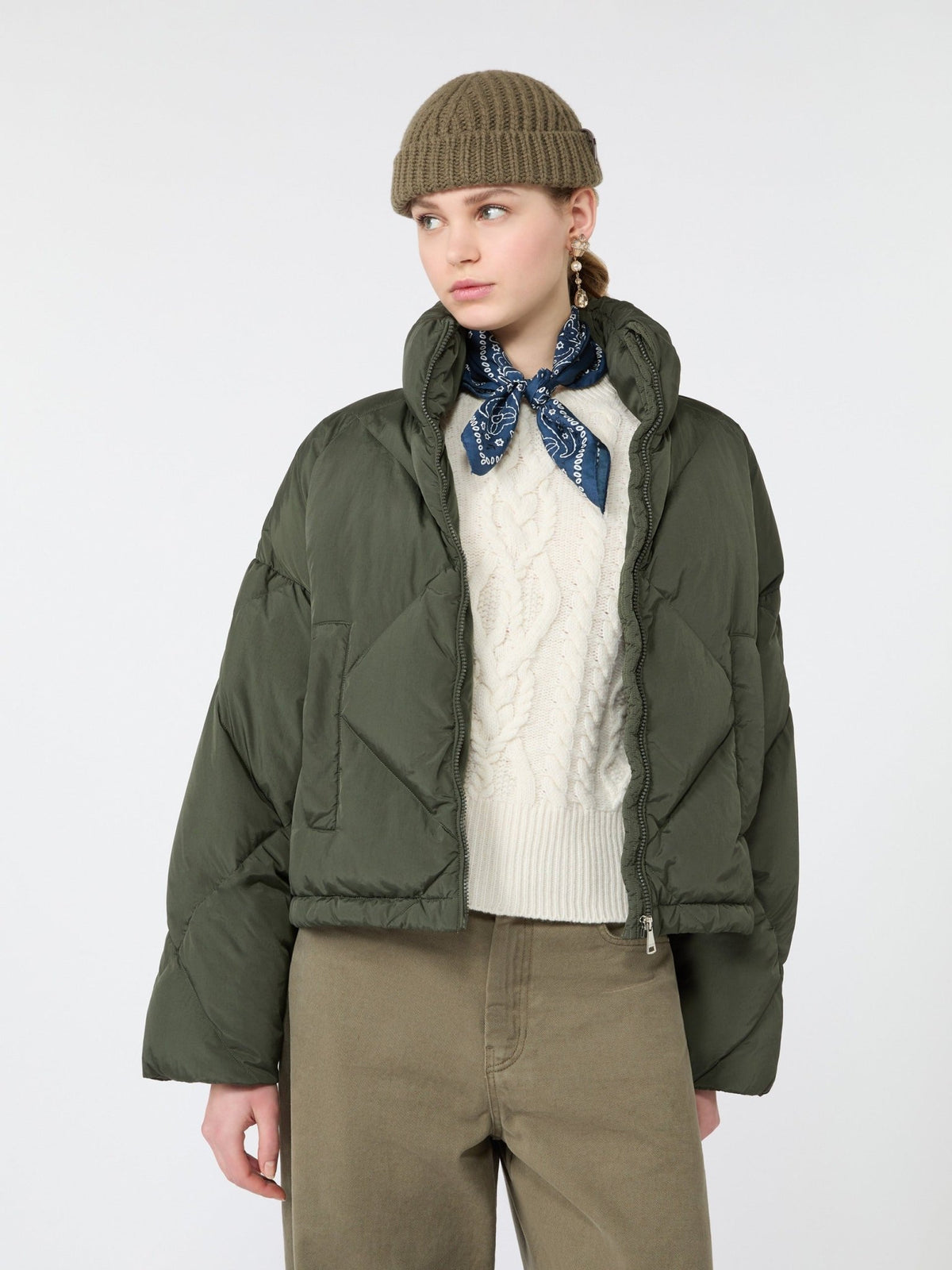 Young Ideas & Henmores -Edito Short Quilted Jacket -003 Khaki -8