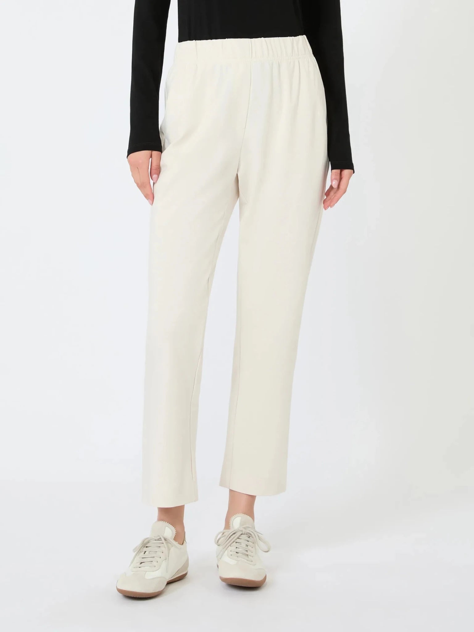 Young Ideas & Henmores - Elfo Elastic Waist Jersey Trousers - 004 Ivory - XS