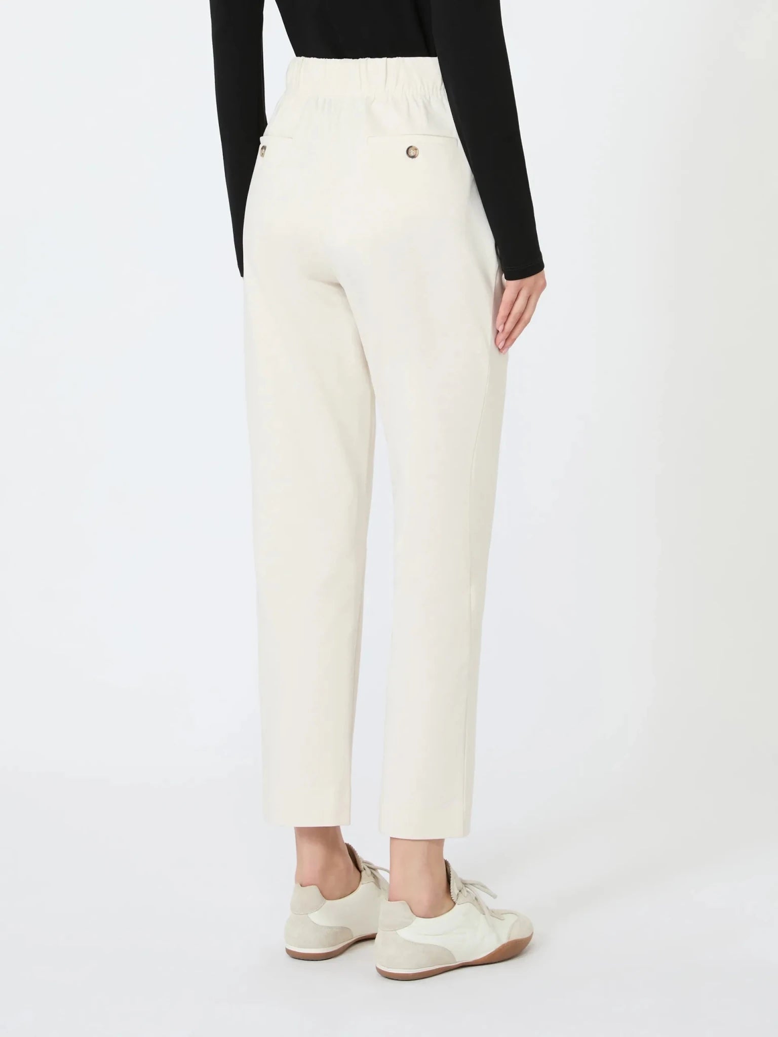Young Ideas & Henmores - Elfo Elastic Waist Jersey Trousers - 004 Ivory - XS