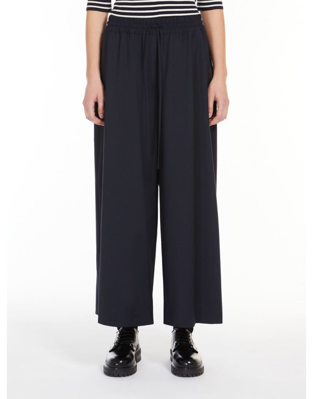 Young Ideas/Henmores - Elmo Wide Leg Elasticated Waist Trousers - 001 Navy - 6