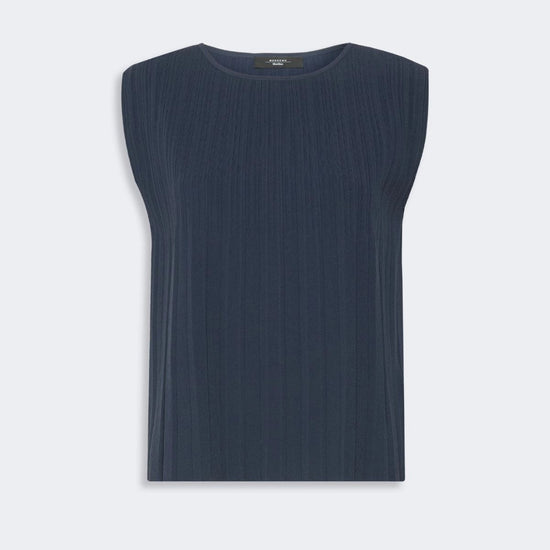 Young Ideas & Henmores -Ere Plisse Sleeveless Top -004 Navy -XS