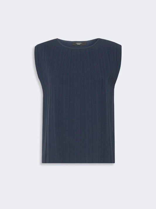 Young Ideas & Henmores -Ere Plisse Sleeveless Top -004 Navy -XS