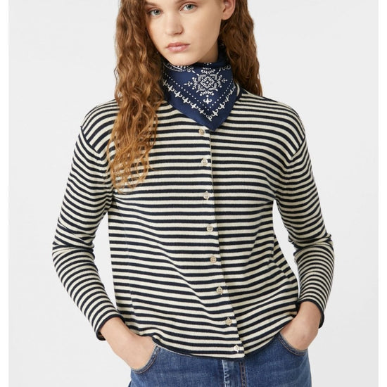 Young Ideas/Henmores - Eritea Striped Cardigan - 021 Navy - S