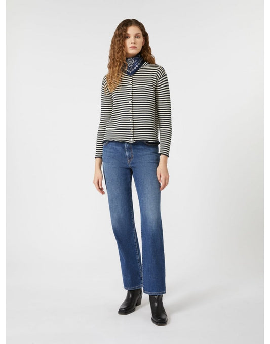 Young Ideas/Henmores - Eritea Striped Cardigan - 021 Navy - S