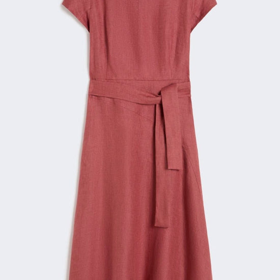 Young Ideas/Henmores - Esordio Flaxlinen Belted Midi Dress - 034 Cherry - 8
