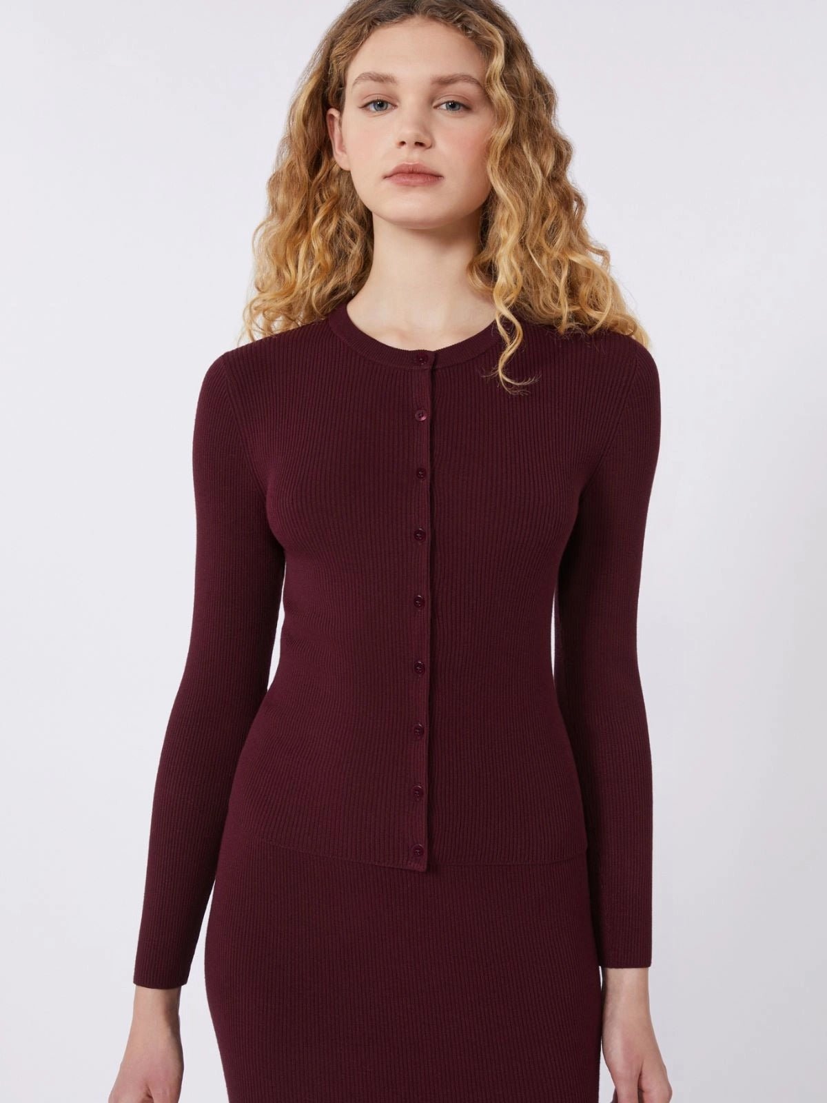 Young Ideas/Henmores - Esule Knitted Cardigan - 006 Bordeaux - S