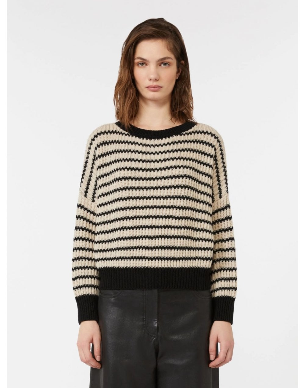 Young Ideas/Henmores - Ezor Pinstripe Wool Jumper - 016 Beige - XS