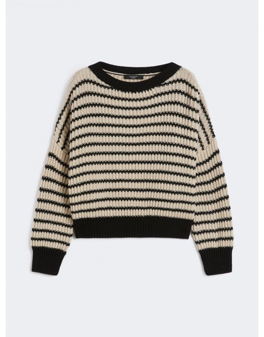 Young Ideas/Henmores - Ezor Pinstripe Wool Jumper - 016 Beige - XS