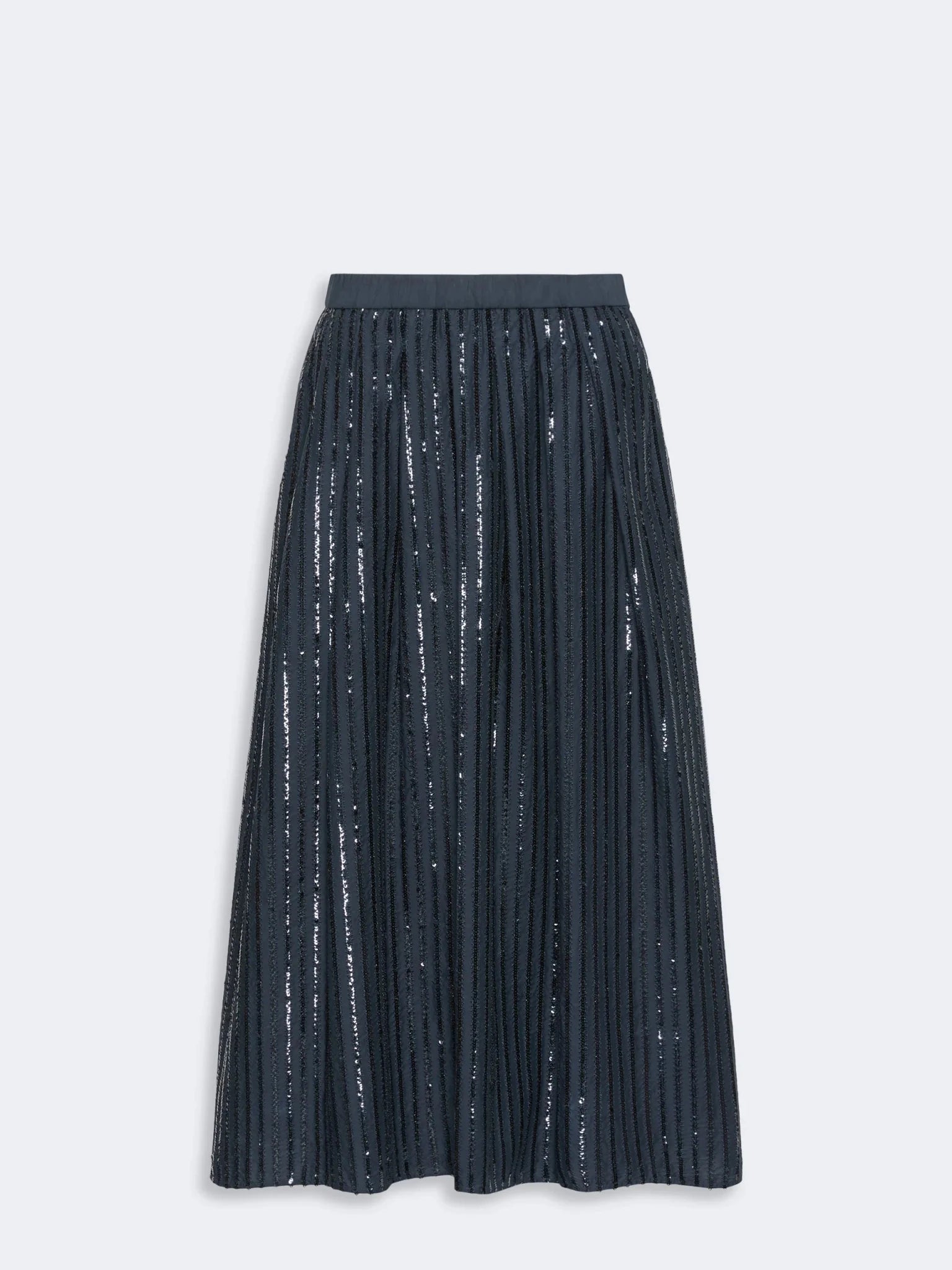Young Ideas & Henmores -Fiordi Sequin Midi Skirt -001 Navy -XS