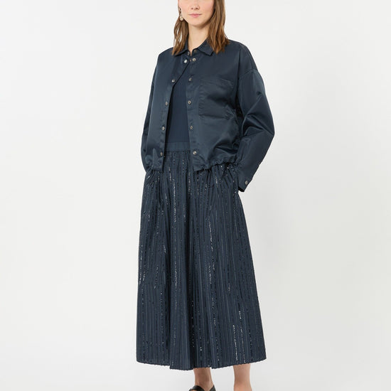 Young Ideas & Henmores -Fiordi Sequin Midi Skirt -001 Navy -XS