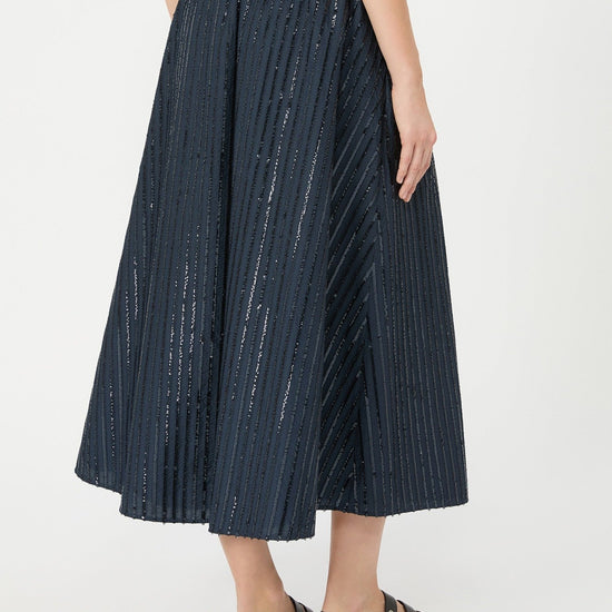 Young Ideas & Henmores -Fiordi Sequin Midi Skirt -001 Navy -XS