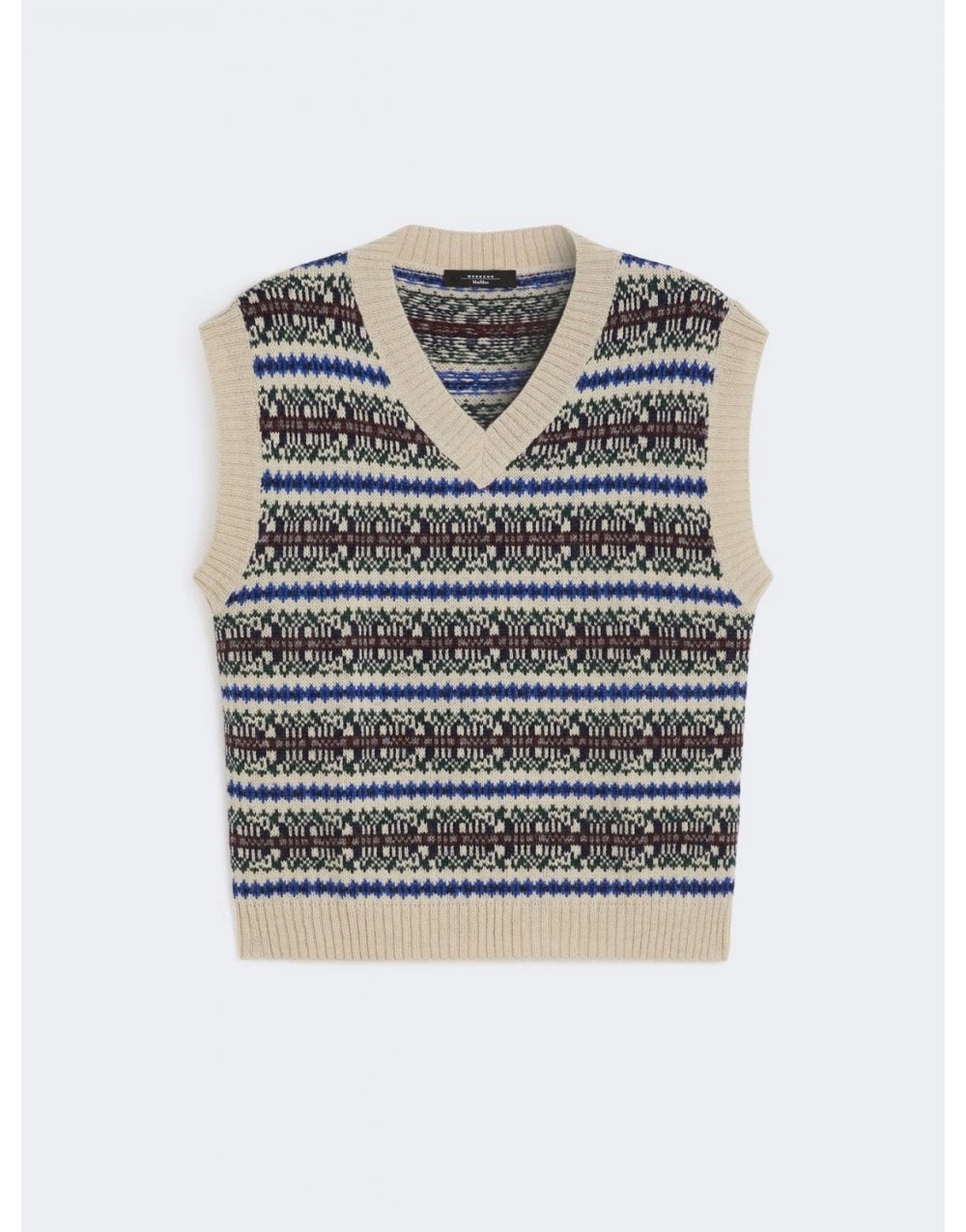 Young Ideas/Henmores - Fleres Jacquard Sleeveless Knitted Top - 026 Ecru - XS