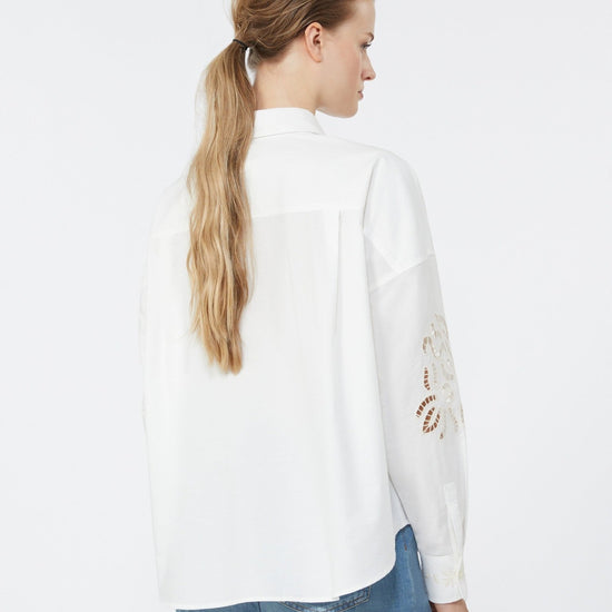 Young Ideas & Henmores - Fonte Embroidered Cross Stitch Shirt - 001 White - 6