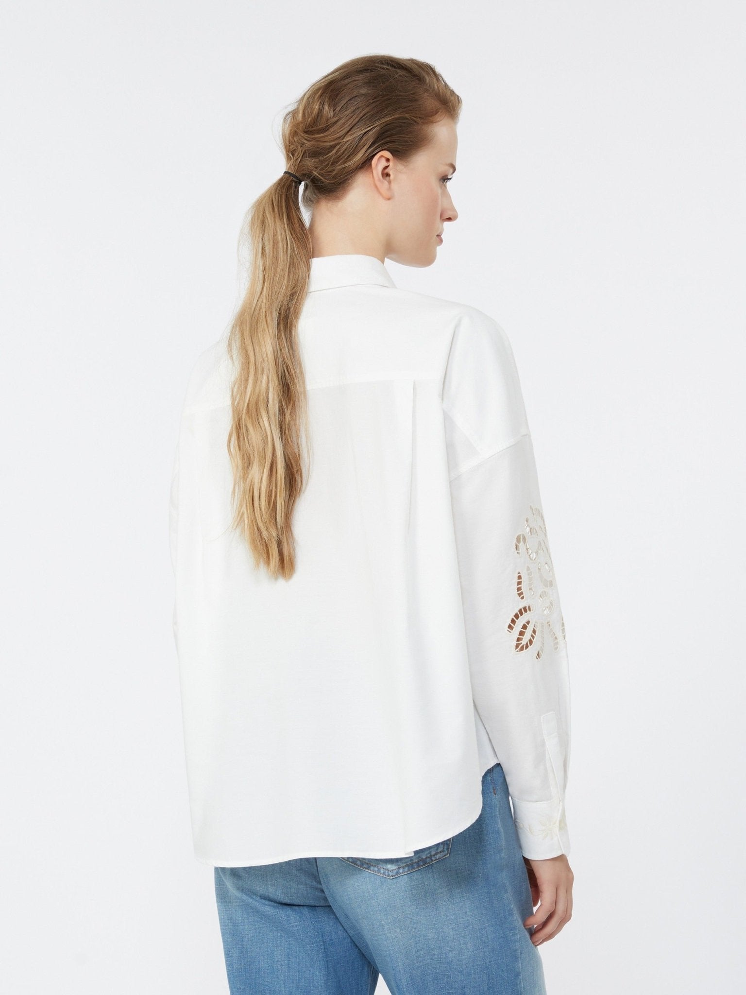 Young Ideas & Henmores - Fonte Embroidered Cross Stitch Shirt - 001 White - 6