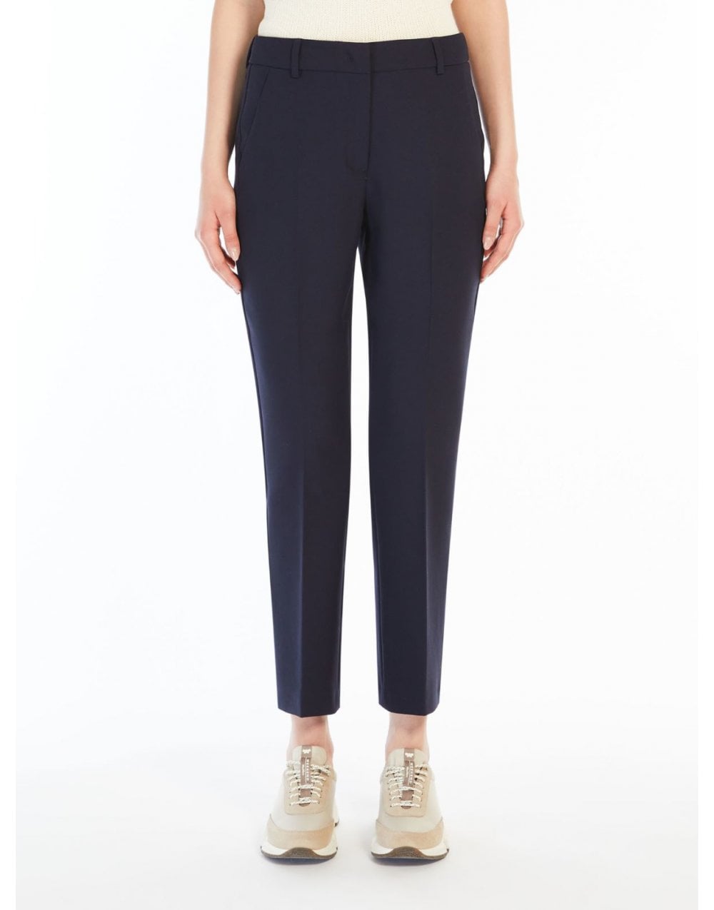 Young Ideas/Henmores - Freda Slim Leg Ankle Cut Trousers - 004 Navy - 8