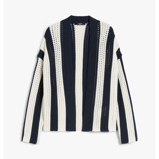Young Ideas/Henmores - Gabon Bold Stripe Knitted Cardigan - 003 Navy - XS