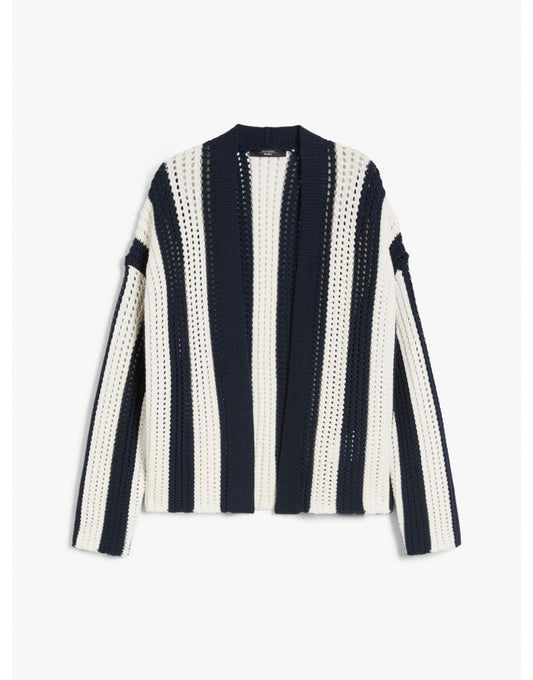 Young Ideas/Henmores - Gabon Bold Stripe Knitted Cardigan - 003 Navy - XS