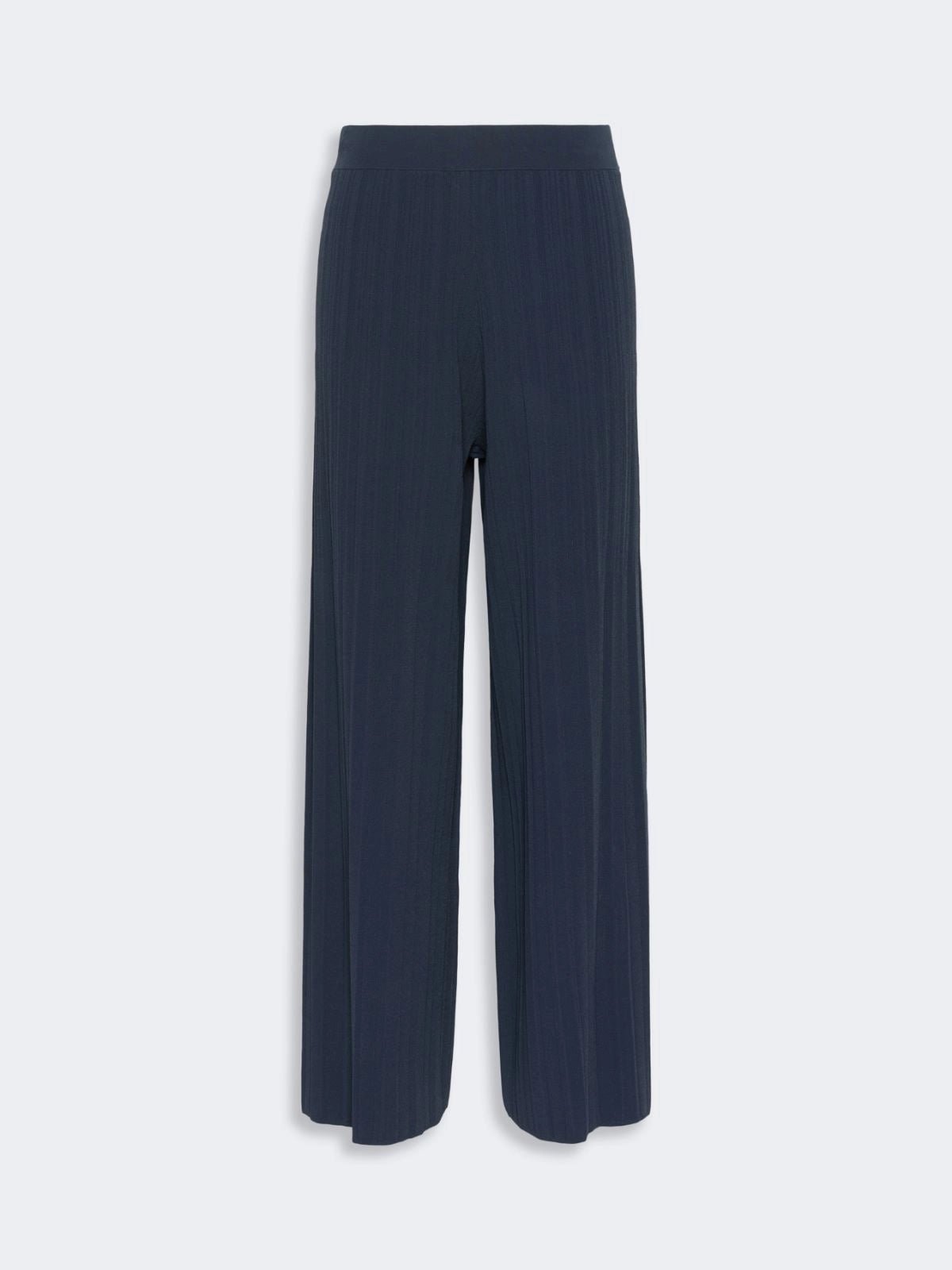 Young Ideas & Henmores - Garza Plisse Wide Leg Trousers - 004 Navy - XS