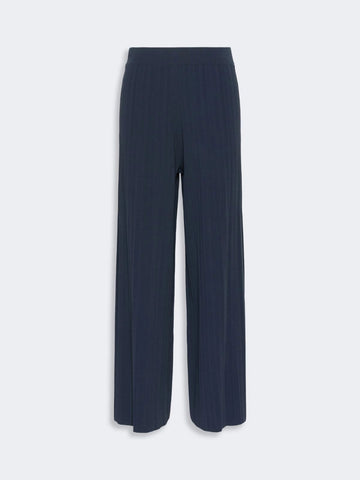 Young Ideas & Henmores - Garza Plisse Wide Leg Trousers - 004 Navy - XS