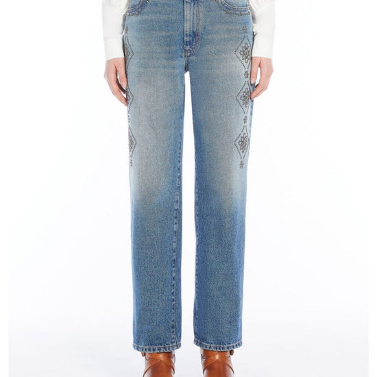 Young Ideas/Henmores - Gatti Studded Straight Leg Jeans - 005 Blue - 10