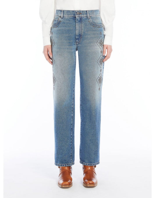 Young Ideas/Henmores - Gatti Studded Straight Leg Jeans - 005 Blue - 10