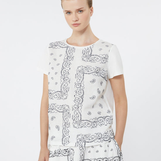 Young Ideas & Henmores - Genio Embroidery Print T-Shirt - 001 White Black - XS