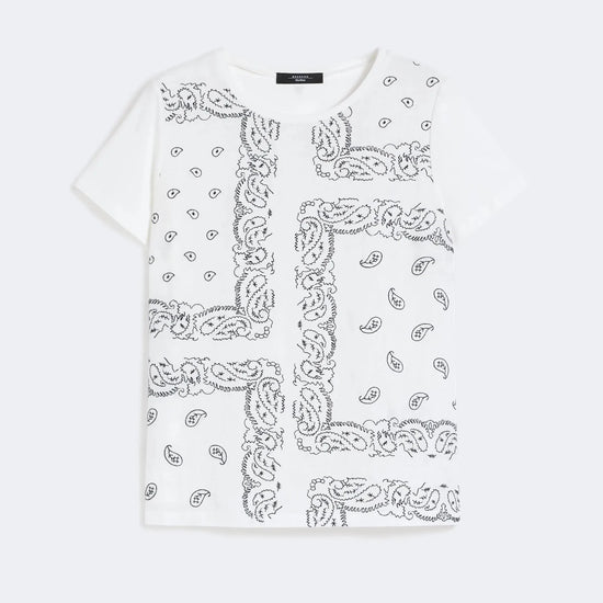 Young Ideas & Henmores - Genio Embroidery Print T-Shirt - 001 White Black - XS